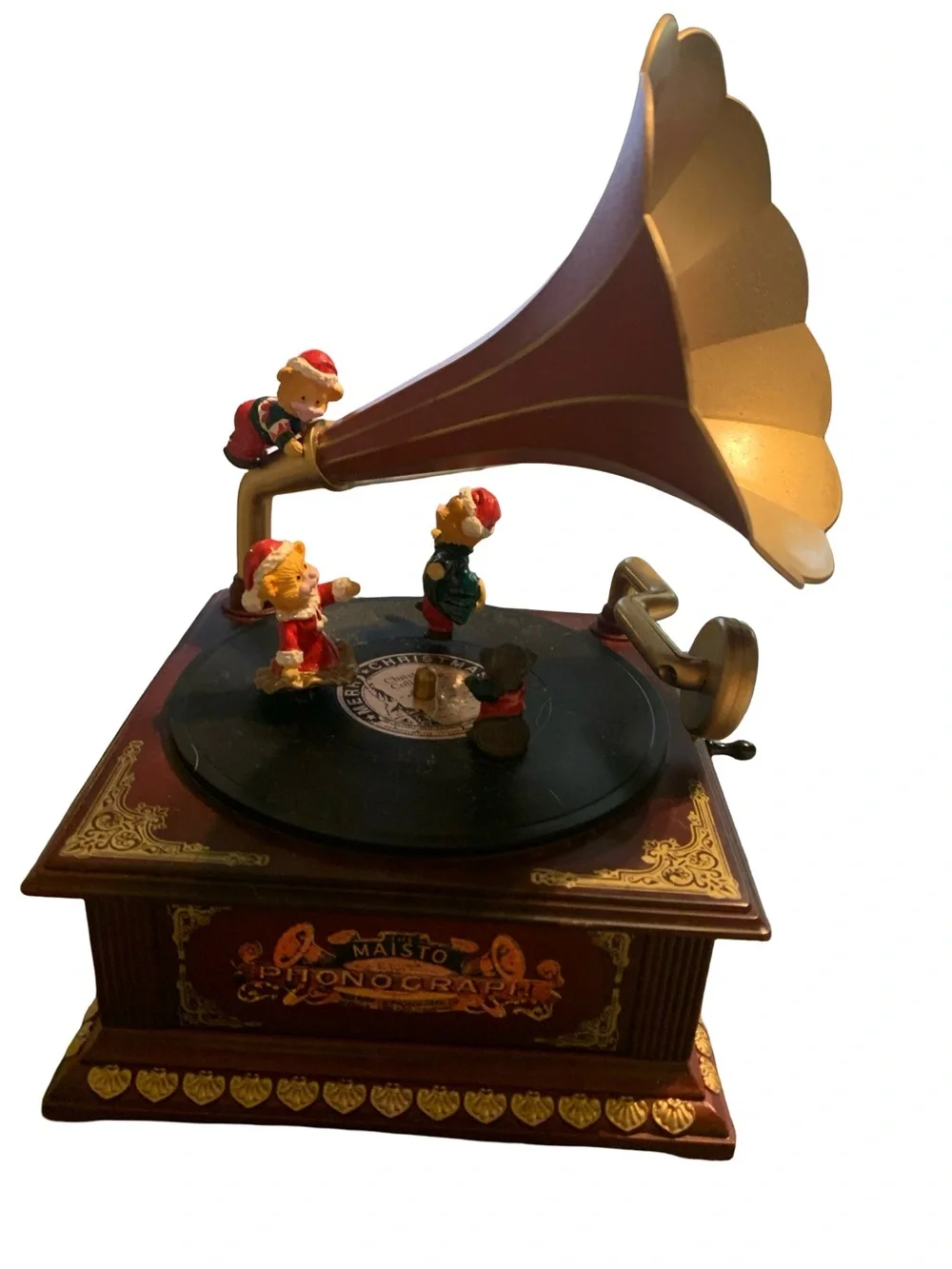 Maisto 1995 Christmas Animated Phonograph Dancing For Joy Tested